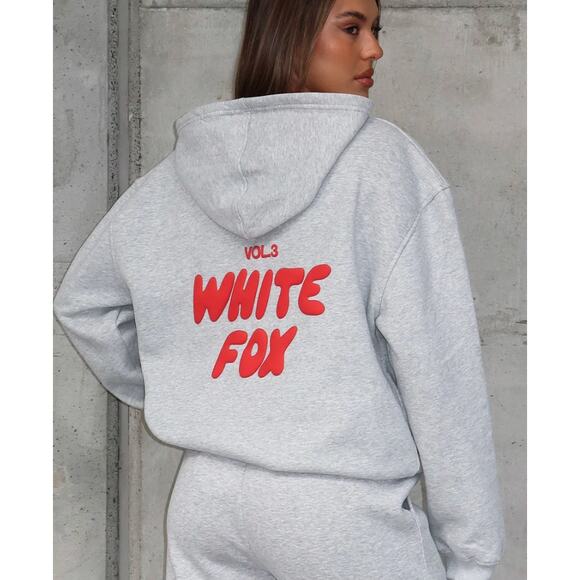 White Fox Hoodie Offstage Alloy Gray Red - Picture 4 of 4